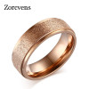 ZORCVENS New Fashion Titanium Steel Ring High Quality Black Rose Gold Silver Color Wedding engagement Frosted Rings for Women