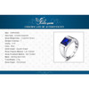 JewelryPalace Men's Square 3.3ct Created Blue Sapphire Engagement Ring Solid 925 Sterling Sliver 2018 New Promotion Man Ring