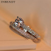 INBEAUT Women Fashion 925 Silver Shining Zircon Ring Set for Teen Girls Trendy Discount Couple Wedding Rings Bridal Jewelry