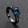 1PC New Fashion Vintage Women Purple Crystal Ring Black Gold Filled Zircon Crystal Rings Size 6-10