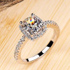 Luxurious 2 ct CZ Rings Female Ring Bijoux Newest White 4 Prong Zirconia Wedding Engagement Rings For Women