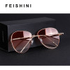 FEISHINI Brand Metal Pilot Men Sunglasses Aviators Unisex Brand Design HD Mirror 2018 Fashion Trendy Women Sunglass UVB Gradient