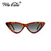 WHO CUTIE 2018 Women Cat Eye Sunglasses UV400 Small Narrow Lens Vintage Tortoise Shell Frame Cateye Sun Glasses Retro Shades 509