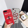 New 2018 Luxury Snake Bees designer Cover Case soft silicone original for iphone x 8 8plus 6 6s plus 7 7Plus couple gift cover 