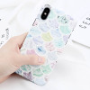 USLION Colorful Fish Scales Print Phone Case For iPhone 6 6s Plus Green Leaves Cases Hard PC Back Cover For iPhone X 8 7 6S Plus