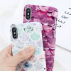 USLION Colorful Fish Scales Print Phone Case For iPhone 6 6s Plus Green Leaves Cases Hard PC Back Cover For iPhone X 8 7 6S Plus