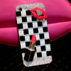 Smartphone case Fashion Bling Crystal Pearl Rhinestone Hard Clear Case Cover Transparent hard shell For Samsung iPhone 6 7plus