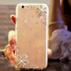 Smartphone case Fashion Bling Crystal Pearl Rhinestone Hard Clear Case Cover Transparent hard shell For Samsung iPhone 6 7plus