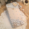 Smartphone case Fashion Bling Crystal Pearl Rhinestone Hard Clear Case Cover Transparent hard shell For Samsung iPhone 6 7plus