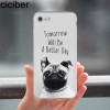 ciciber Animal Cute Pug Dog Pattern Design Soft Silicon Phone Cases Cover for IPhone 6 6S 7 8 Plus 5S SE X Capinha Coque Fundas