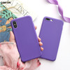 Gimfun Yellow Candy Tpu Phone Case for Iphone 7 6 case purple Solid Scrub Silicon Case for IPhone 6 6s 8 plus X Back Cover coque