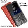 Gustell Genuine Leather Flip Case for Samsung Galaxy S8 / S8 Plus Flip Cover Case for Galaxy S8 Smart Window 3D Crocodile Capa