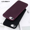 Lovebay Phone Case For iPhone 6 6s 7 8 Plus Simple Plain Wine Red Frosted Matte PC Back Cover Cases For iPhone X 8 7 6 5 5s SE