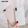 USLION Glitter Phone Case For iPhone 7 8 Plus Dream Shell Pattern Cases For iPhone X 8 7 6 6S Plus Soft TPU Silicone Back Cover