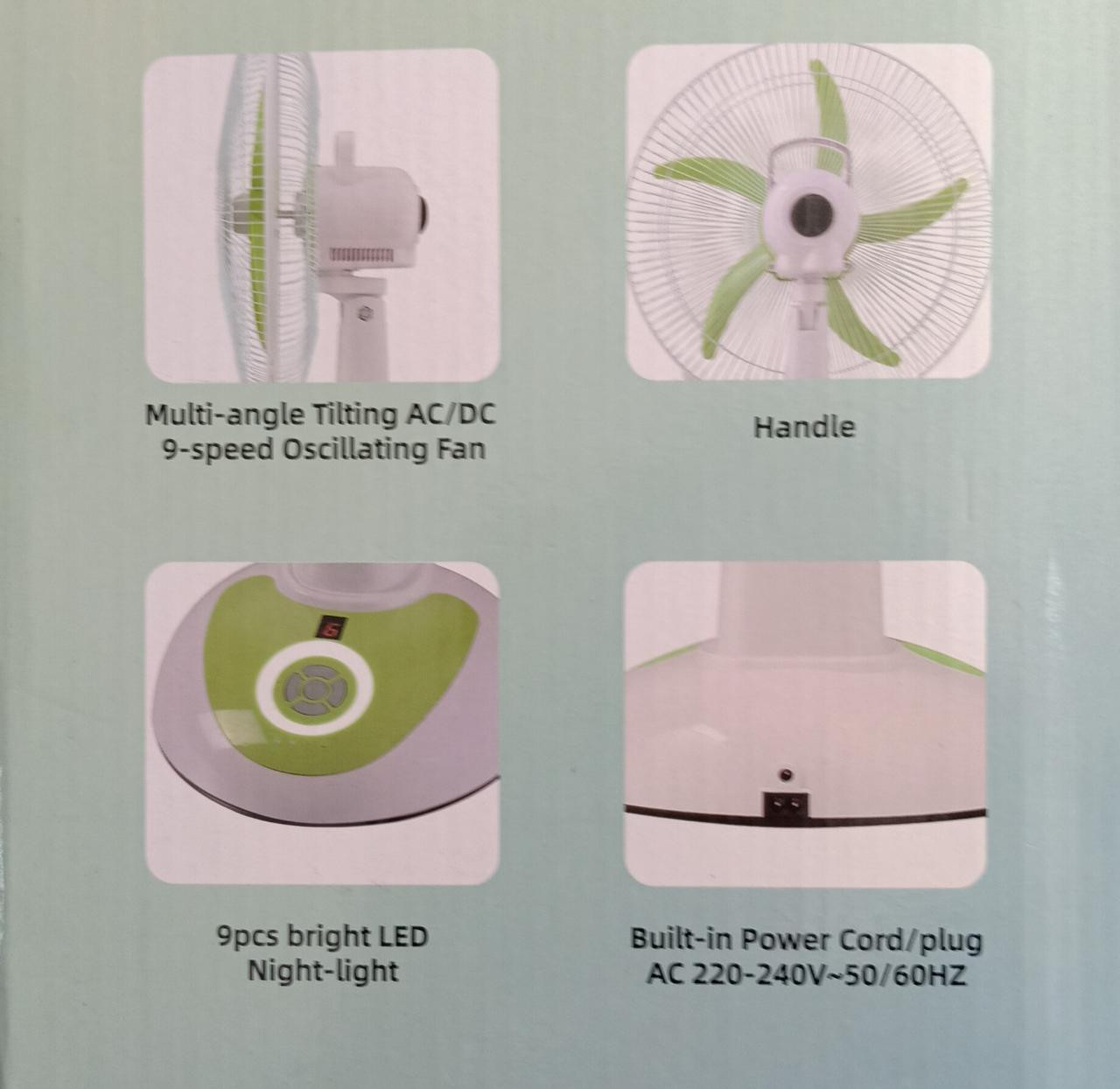 JUNELEO JL5936DC AC/DC MINI PEDESTAL FAN 16"