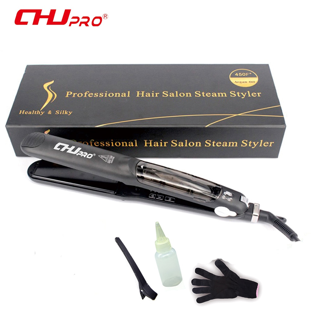argan infused professional steam straightener