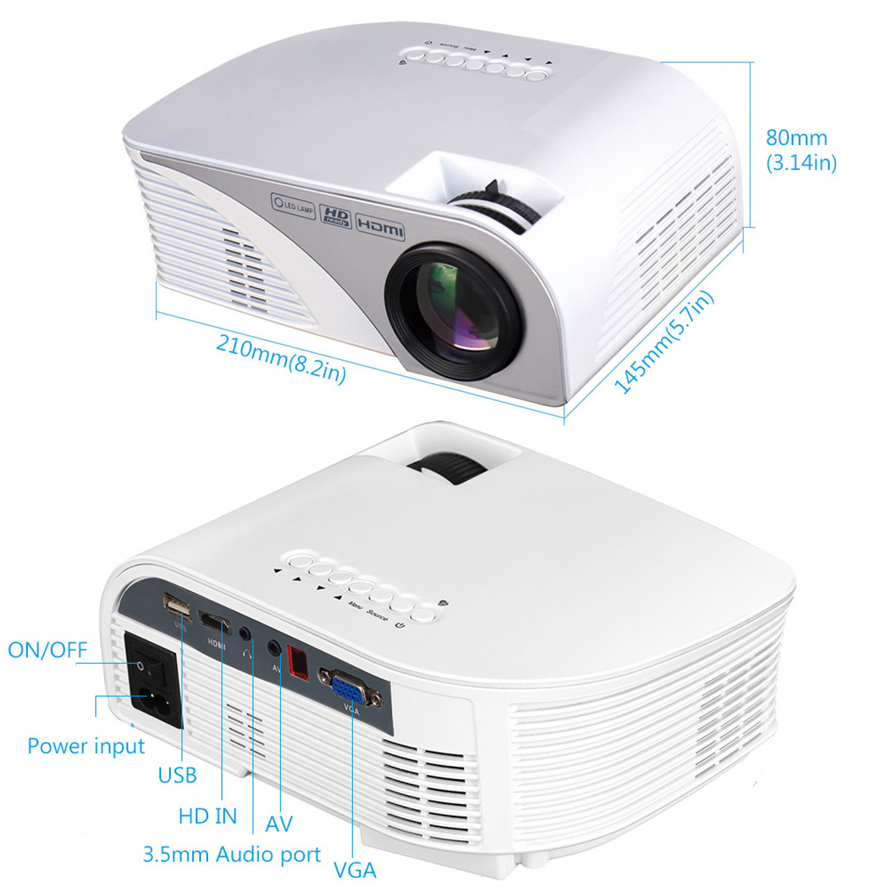Rigal Projector Rd805b 10 Lumens Led Mini Wifi Projector 1080p 3d Beamer Video Home Cinema Hdmi Usb Vga Av Android Projector Onshopdeals Com