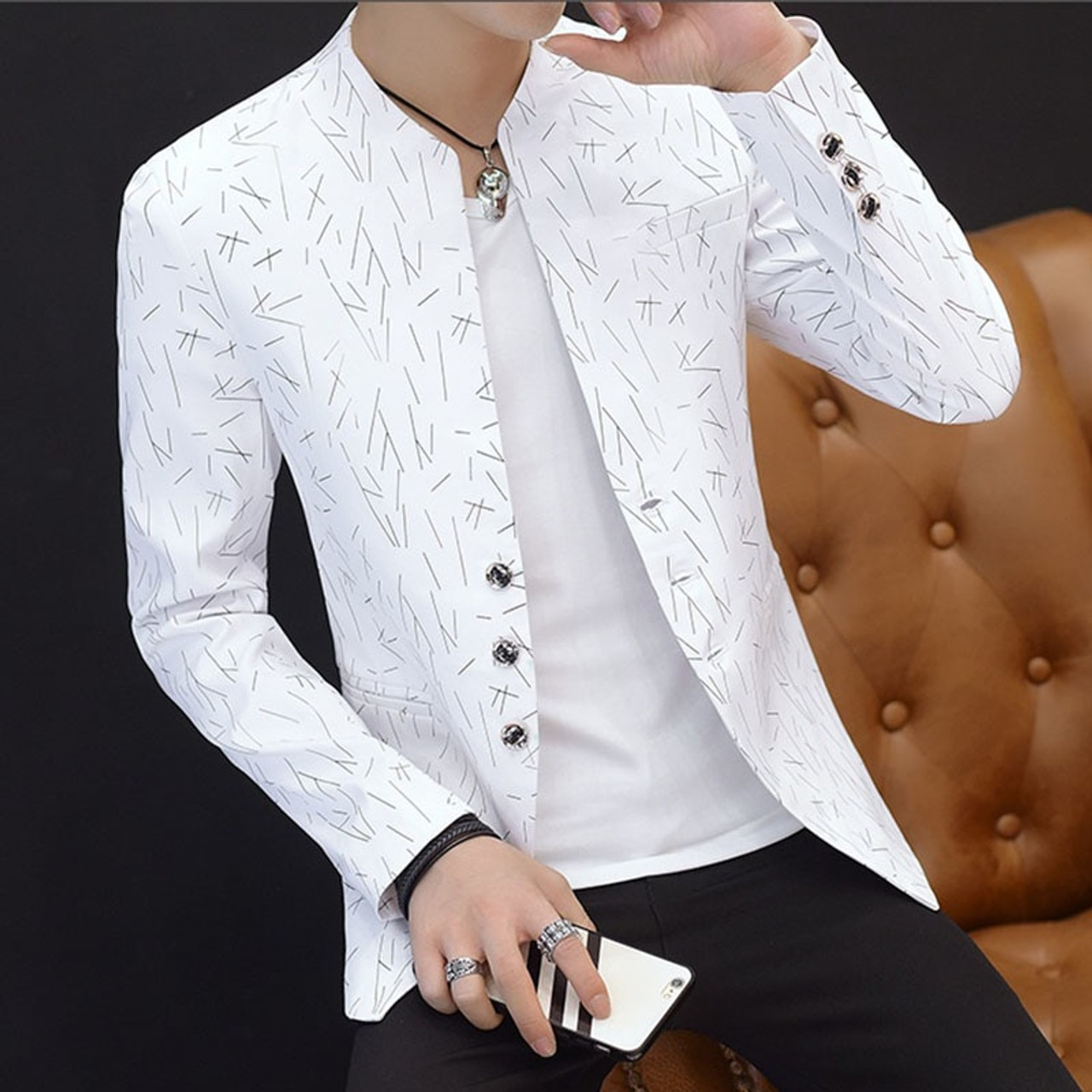 Casual Blazer Masculino Men Blazer Slim 