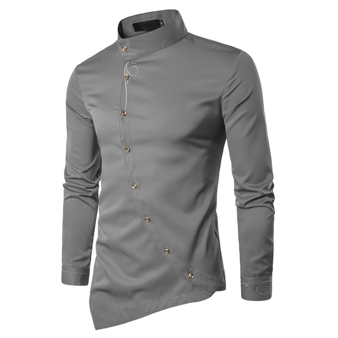 Mandarin Collar Men Tuxedo Shirts 