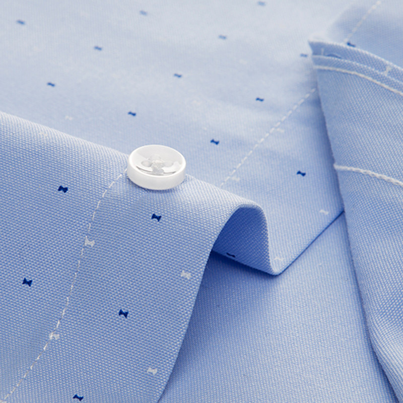 Men S Short Sleeve Regular Fit Oxford Print Dress Shirt With Front