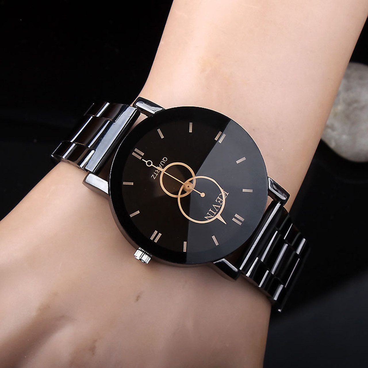 black metal watches