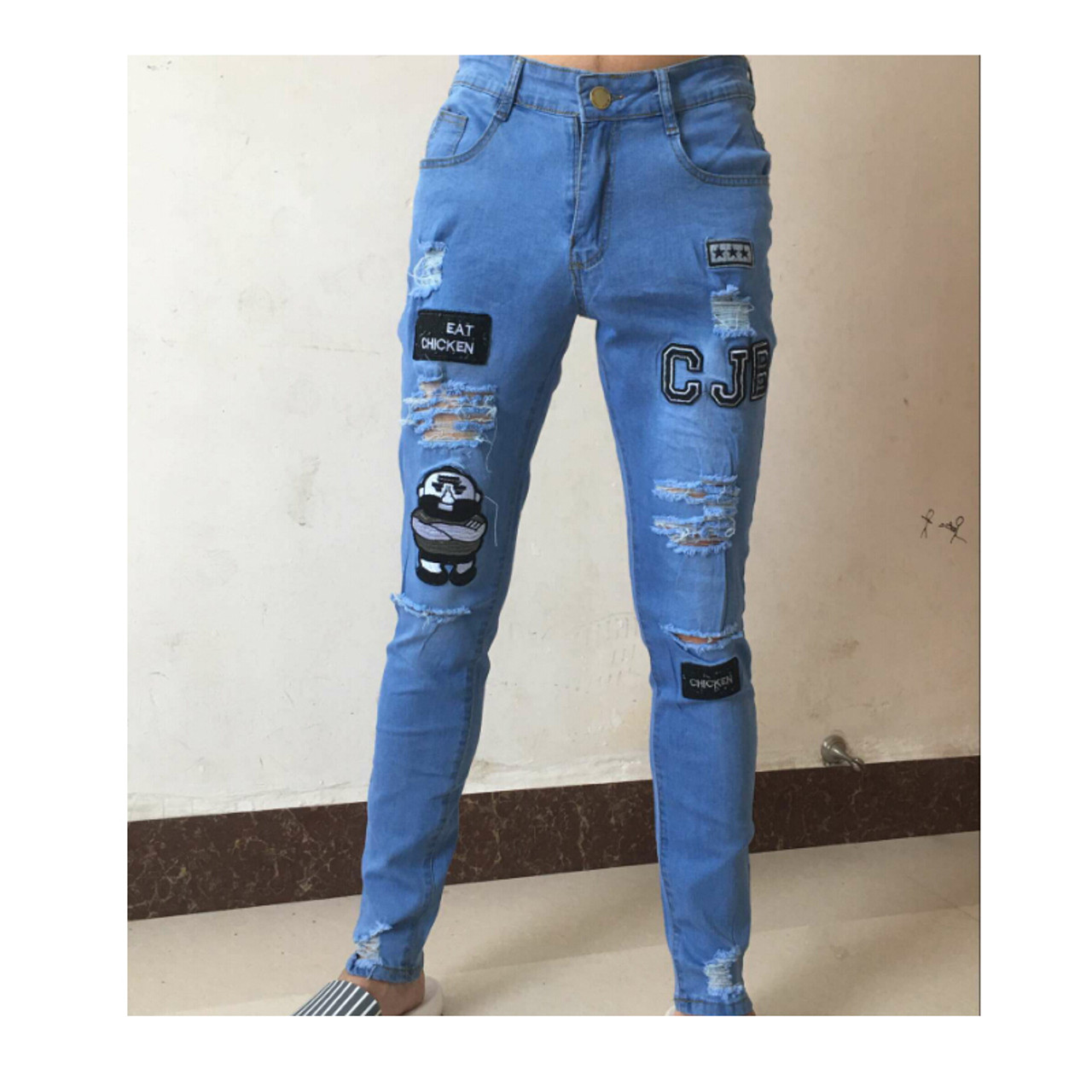 distressed skinny jeans mens