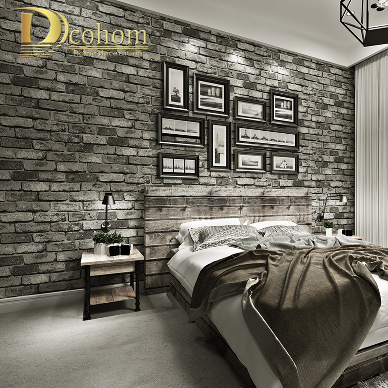 Modern Vintage Brick Textured Wallpaper For Walls Decor Embossed 3d Wall Paper Rolls For Bedroom Living Room Sofa Tv Background