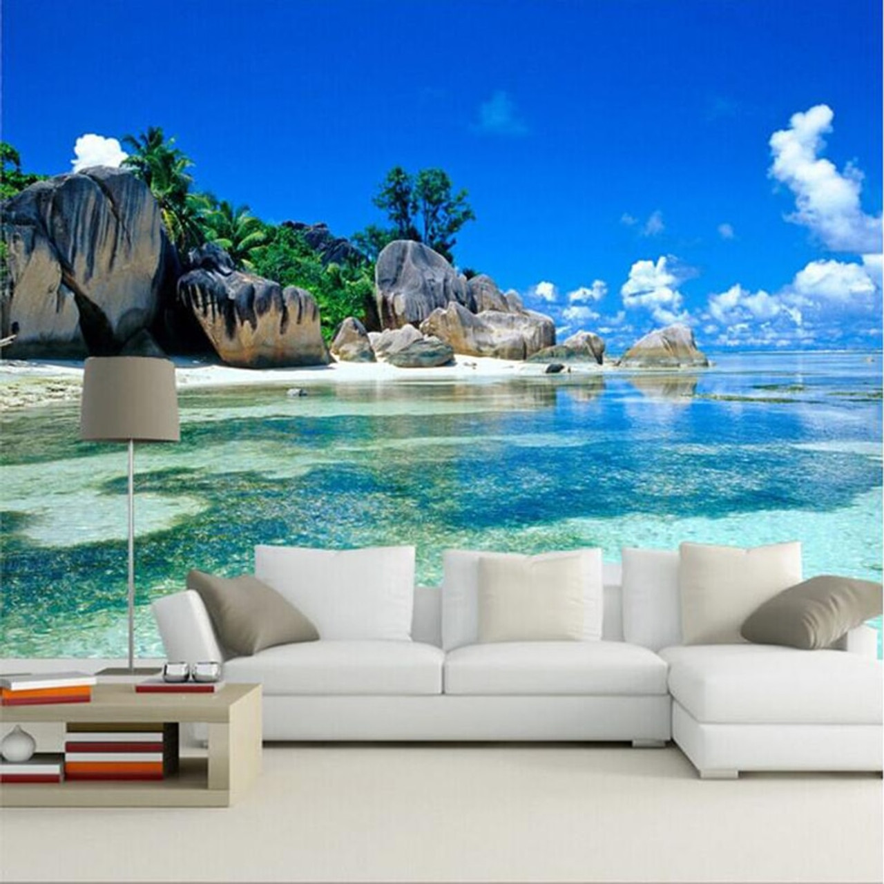 Custom 3d Mural Wallpaper Canvas Bedroom Livig Room Tv Sofa Backdrop Wall Paper Ocean Sea Beach 3d Photo Wallpaper Home Decor Onshopdeals Com
