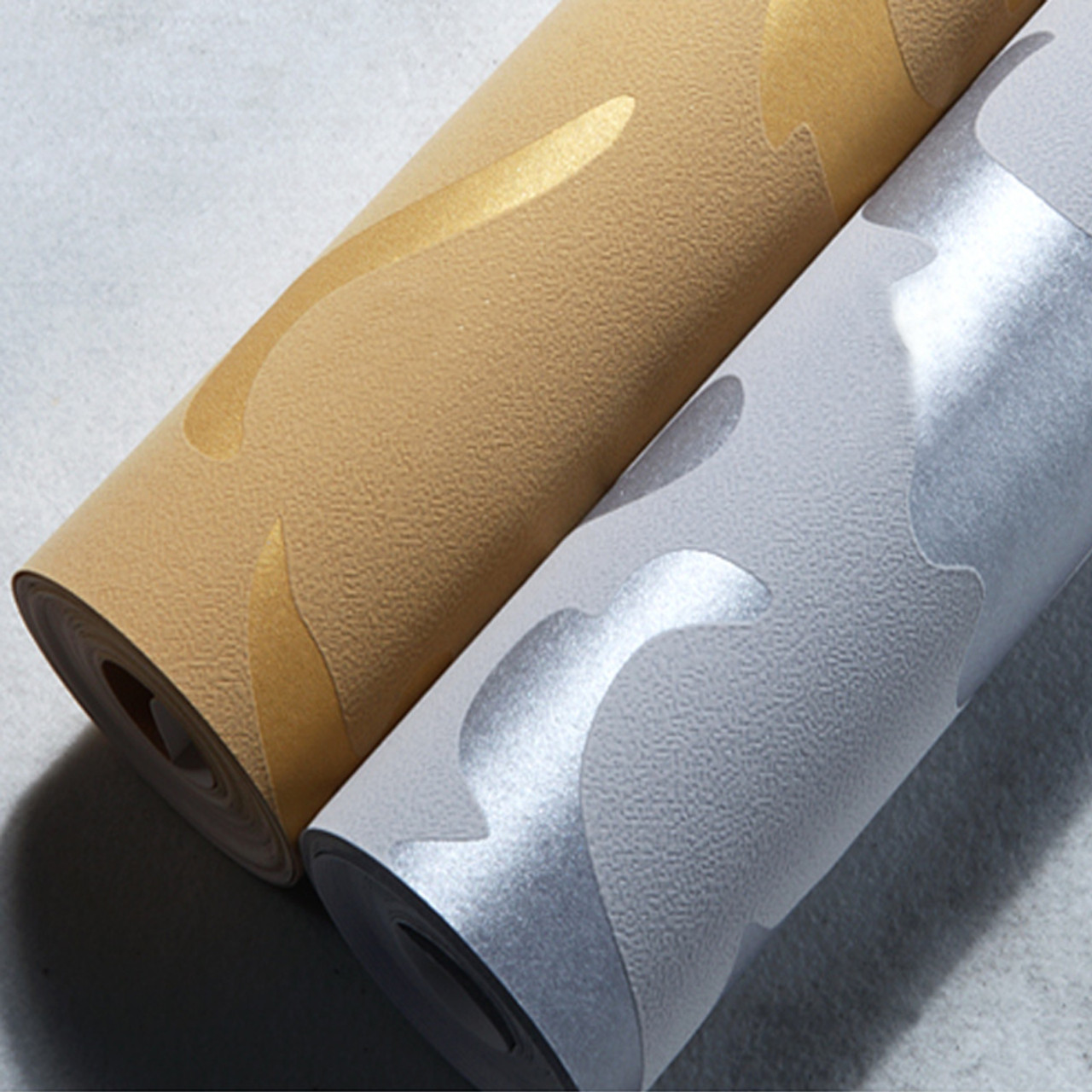 European Style Non Woven Wallpaper 3d Embossed Silver Gold Leaf Scroll Wall Paper For Living Room Bedroom Luxury Wallpaper Roll
