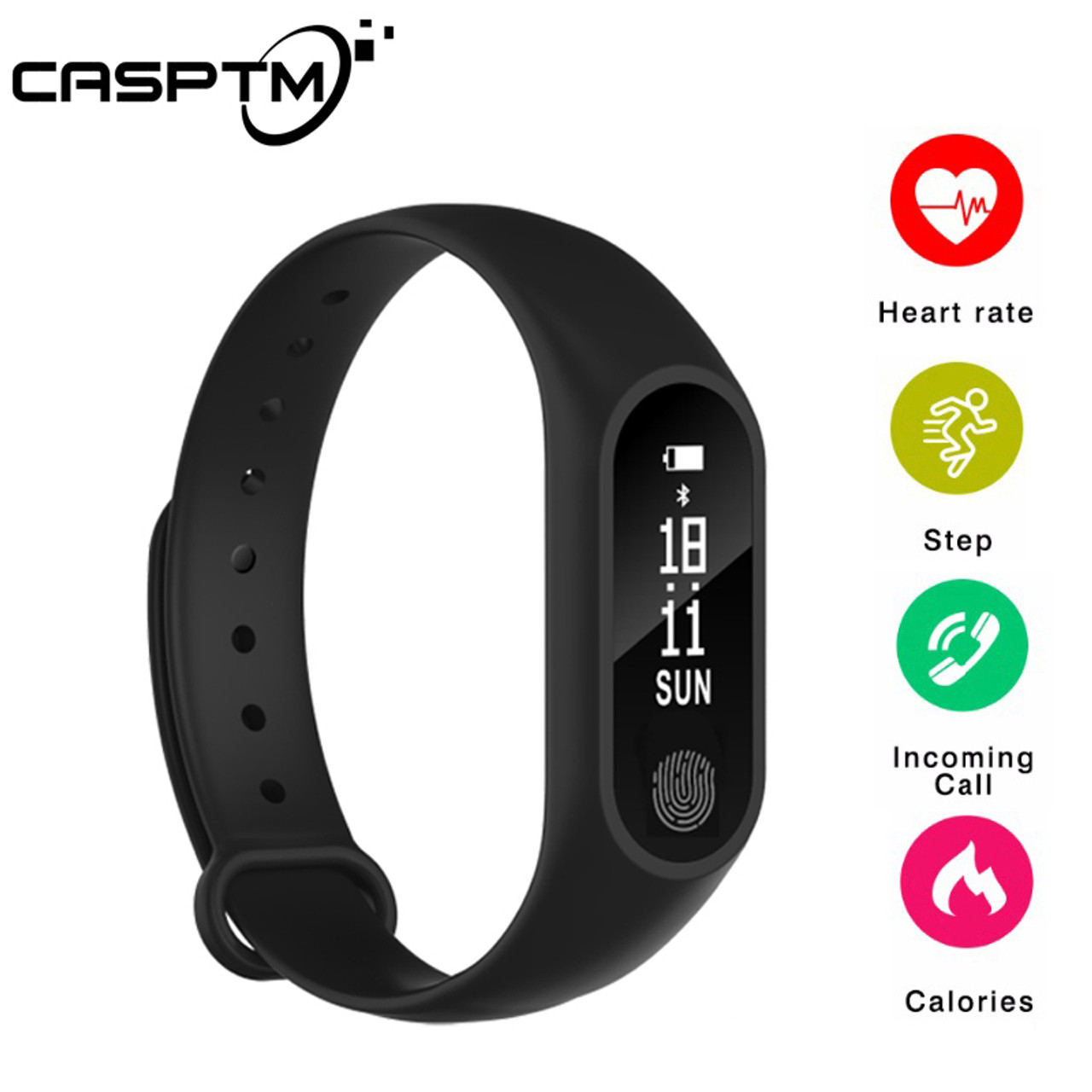 New Blood Pressure Smart Band Heart Rate Bracelet Fitness Tracker Watc