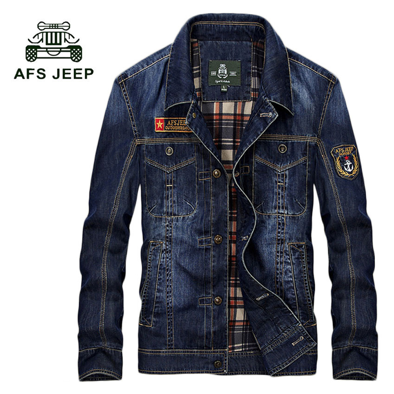 mens denim long jacket