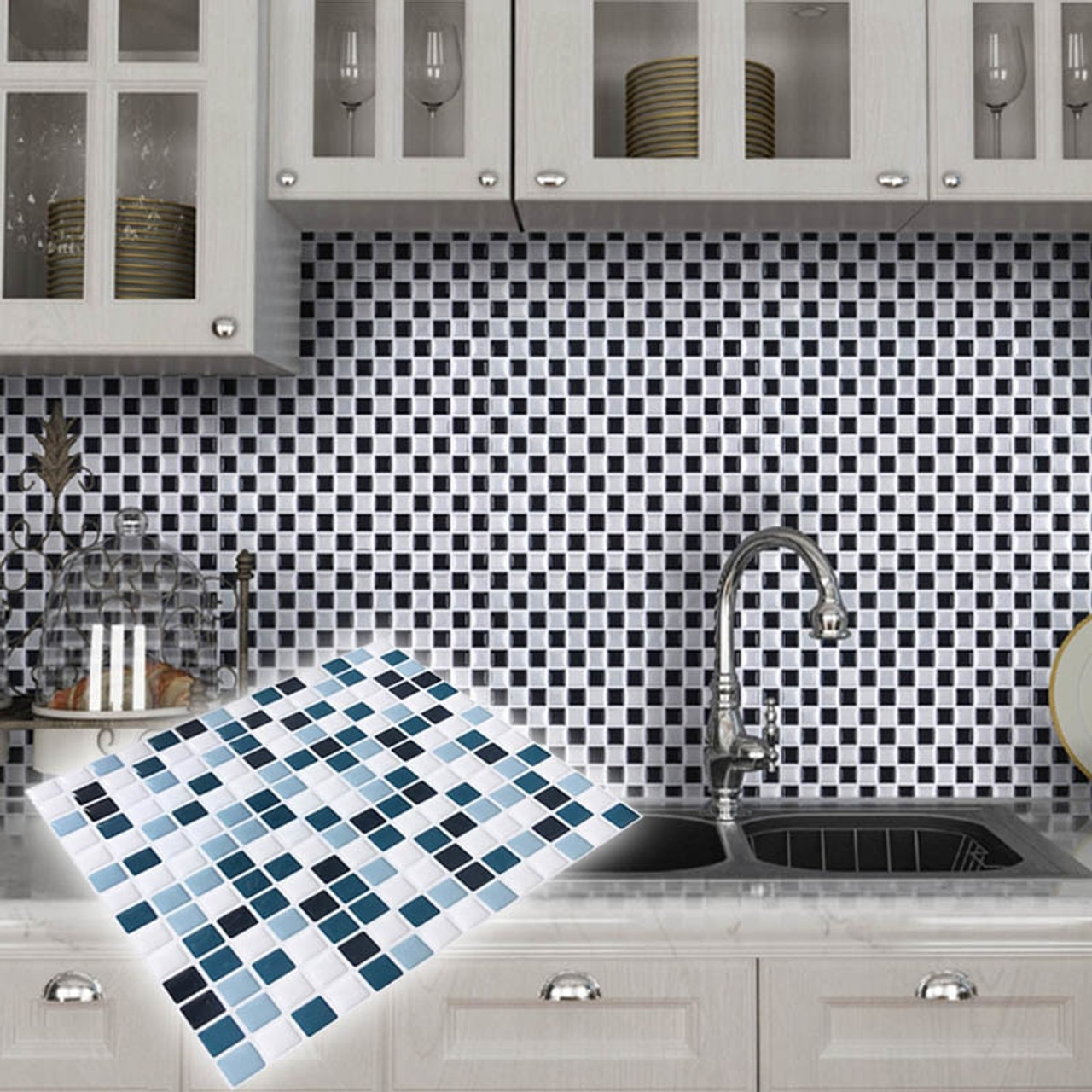 DIY Mosaic Tile Kitchen Wallpaper 3D Wall Stickers Home Decor Waterproof PVC Bathroom Decorative Self Adhesive Kitchen Stickers OnshopDealsCom
