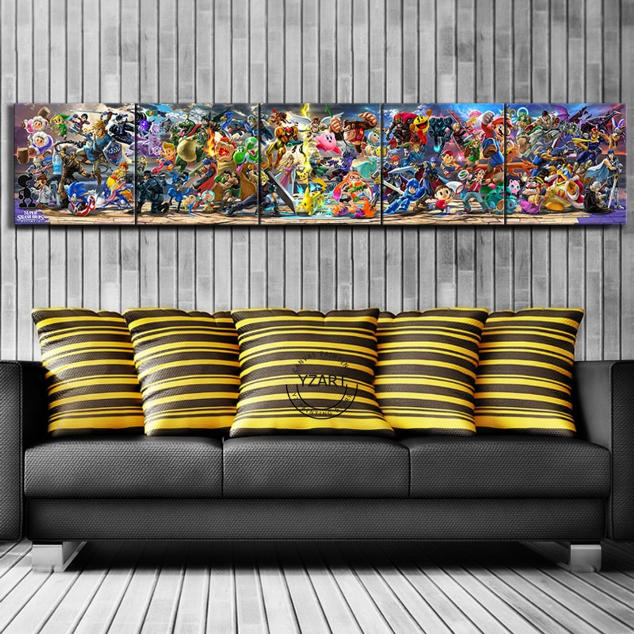 5 Piece Super Smash Bros Cartoon Pictures Video Game Poster Artwork Canvas Paintings Wall Art For Home Decor Onshopdeals Com