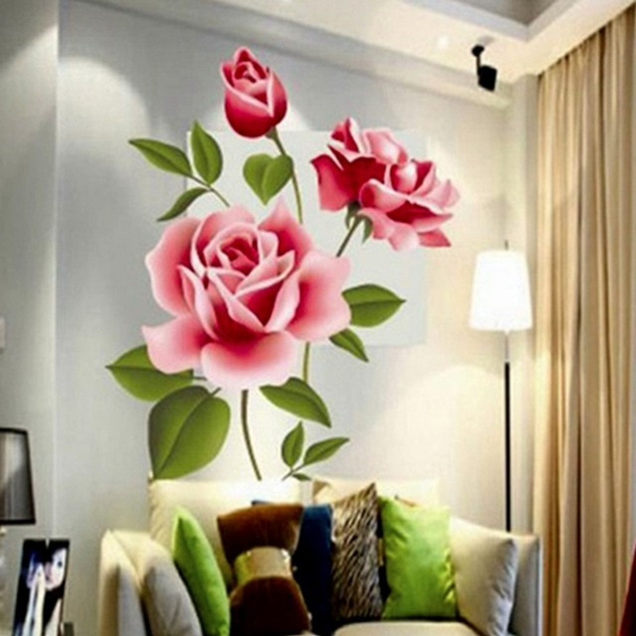 Children S Bedroom Child Decor Decals Stickers Vinyl Art Single Rose Vinyl Decal Bumper Sticker Window Sticker Wall Art Floral Garden Home Garden Vibranthns Lk
