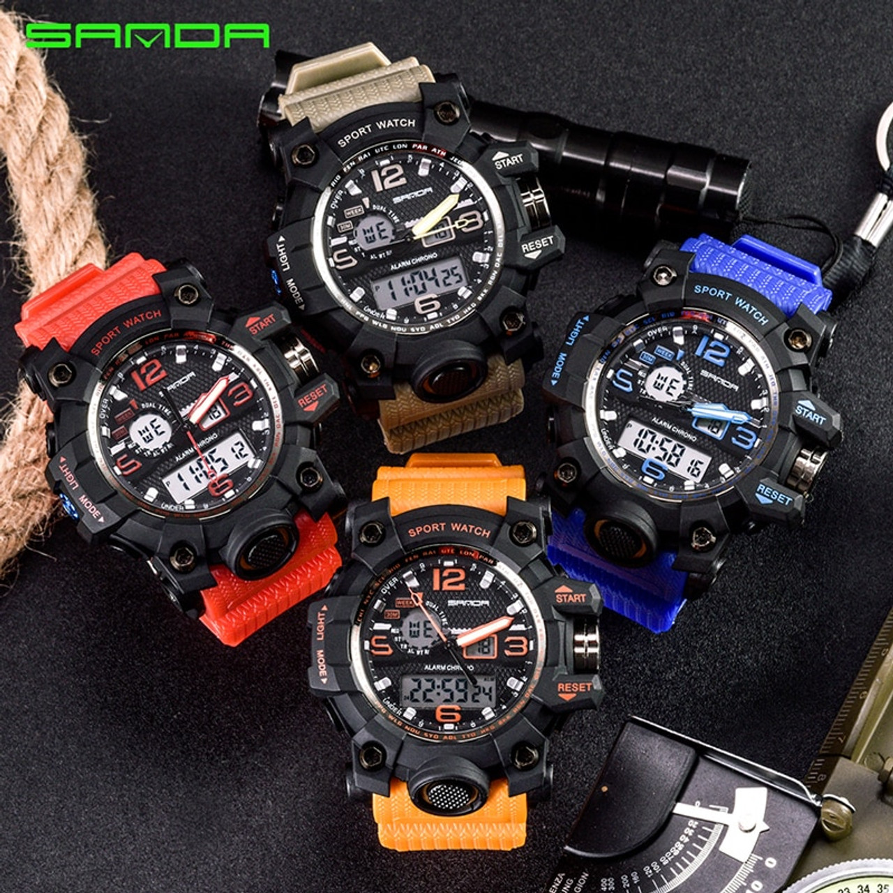 sanda military waterproof watch