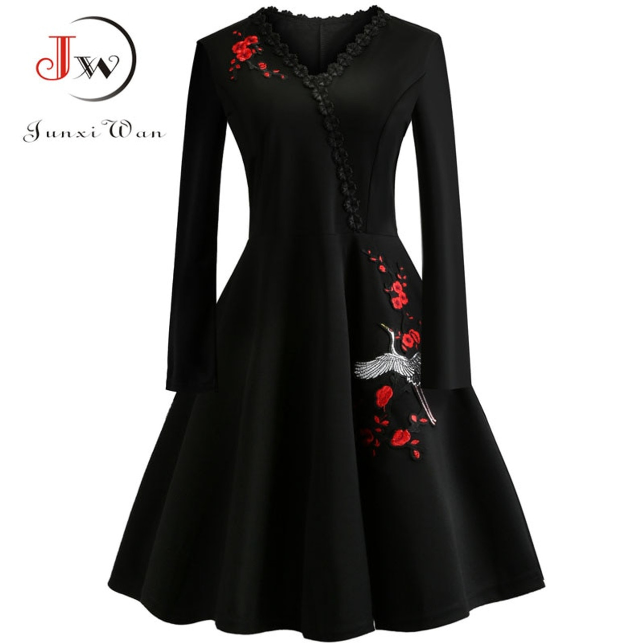 black one piece dress long