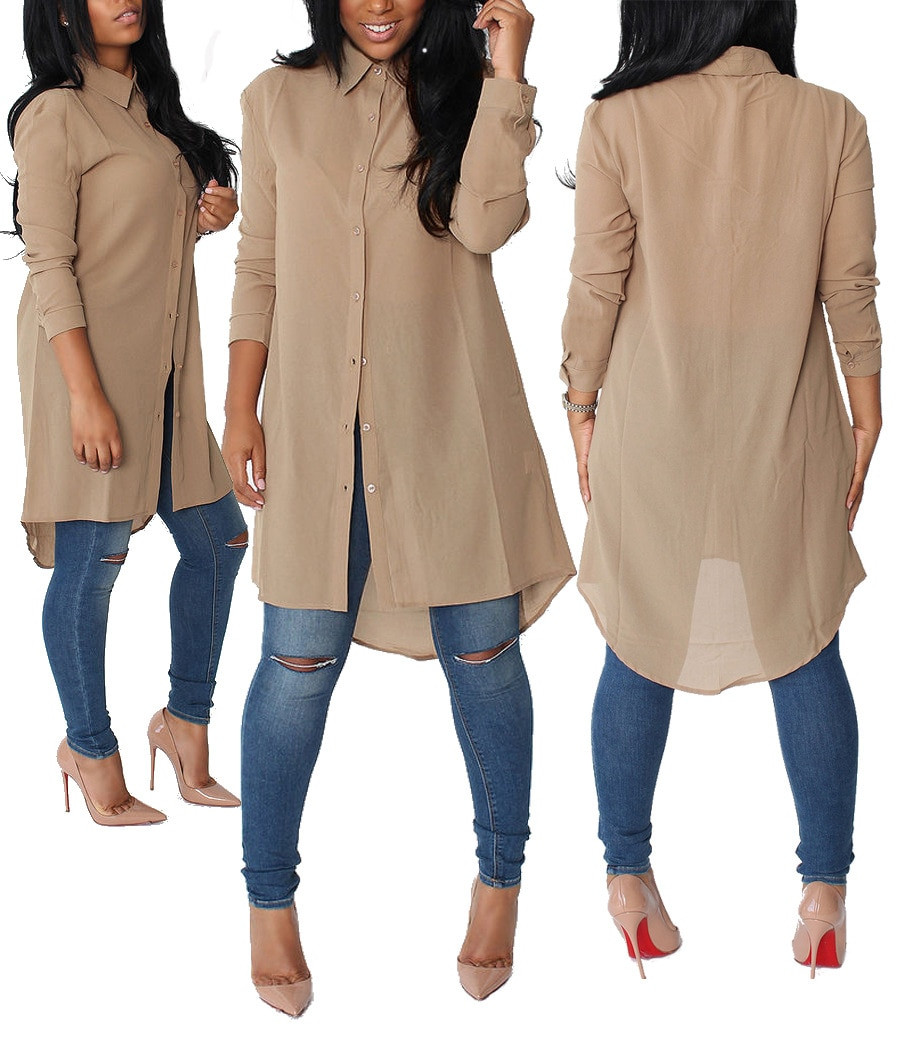 Women Chiffon Tops Spring Summer Shirts 