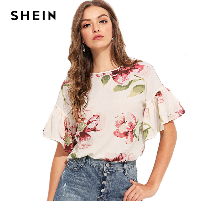 Floral Blouse Women Casual Shirt 