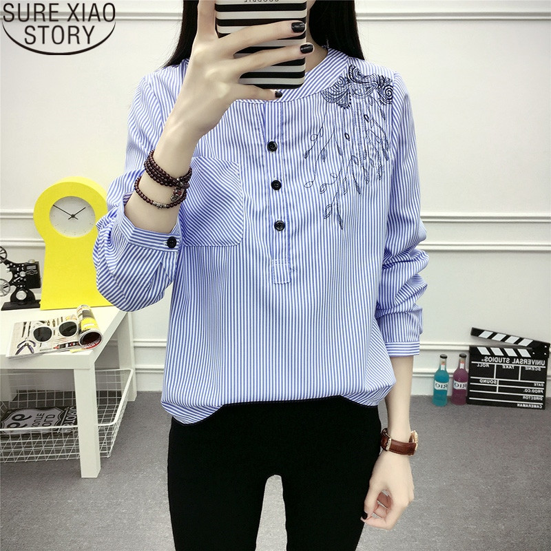 korean striped long sleeve