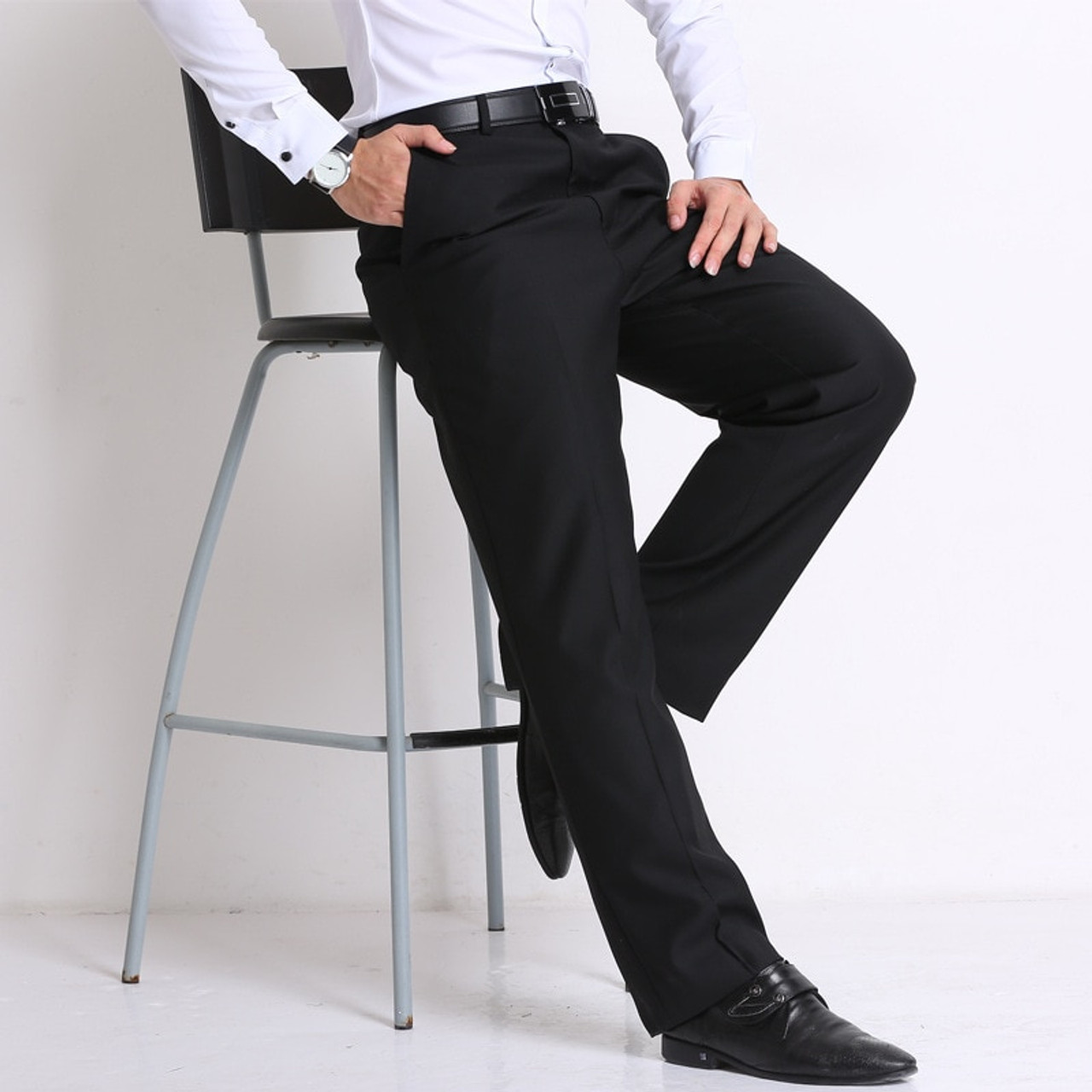 Buy STOP Solid Polyester Viscose Slim Fit Men's Formal Trousers | Shoppers  Stop