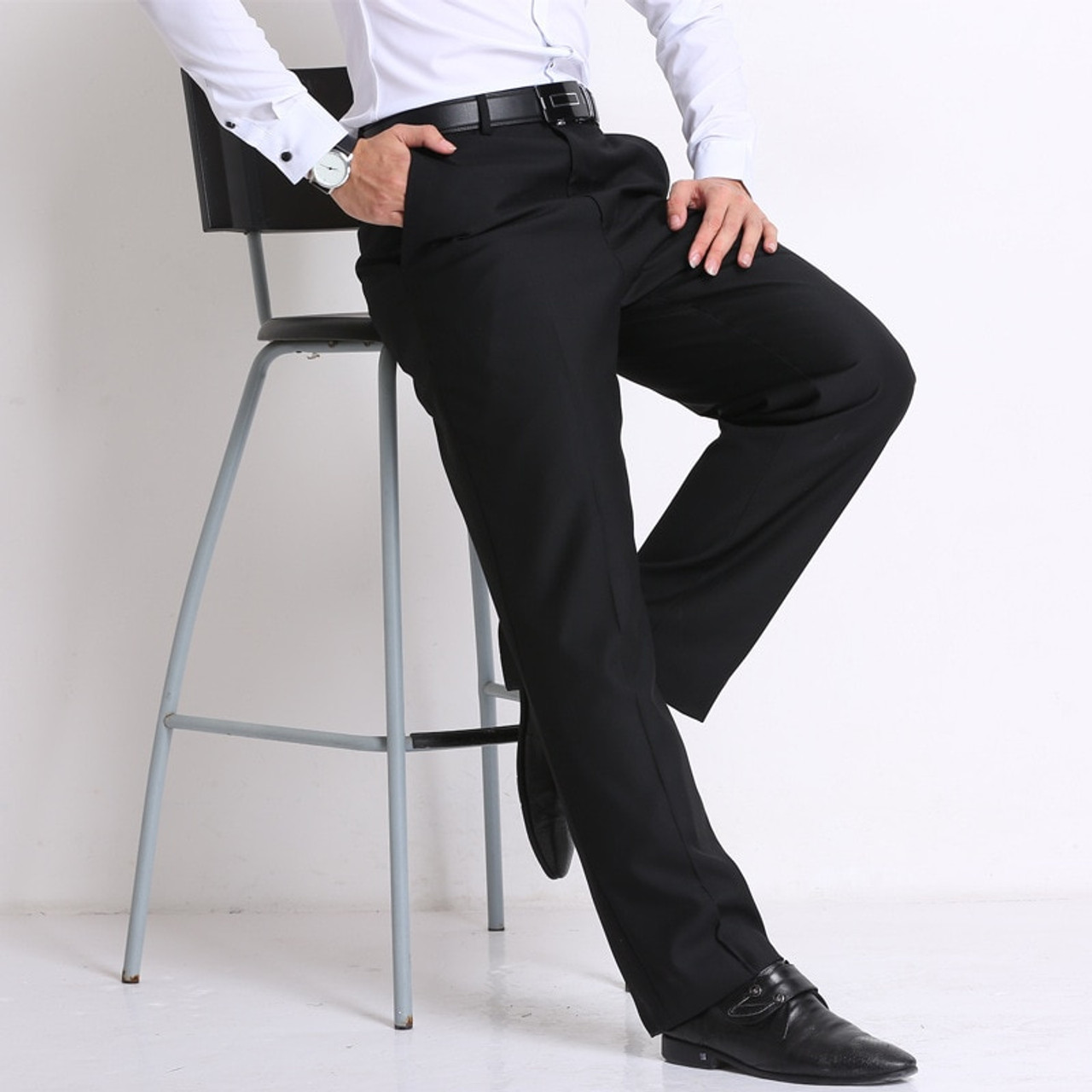 Baggy Slim Fit Mens Blue Formal Trouser Machine wash