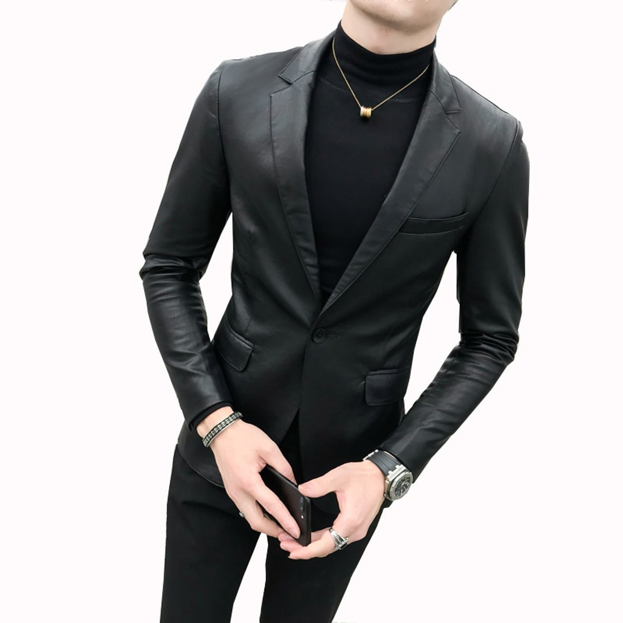 business casual men black