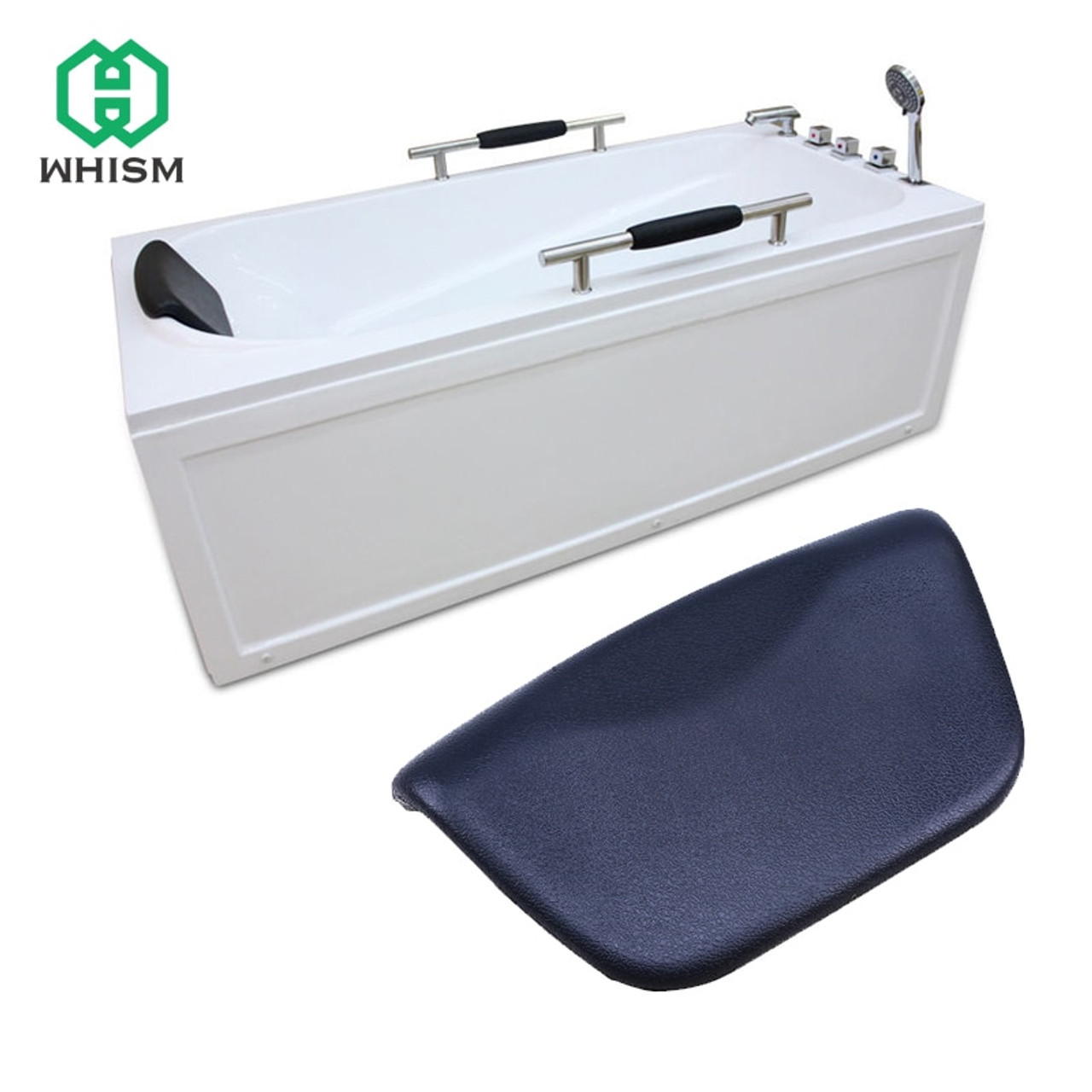 Whism Luxury Spa Waterproof Pu Bath Pillows Bathtub Headrest