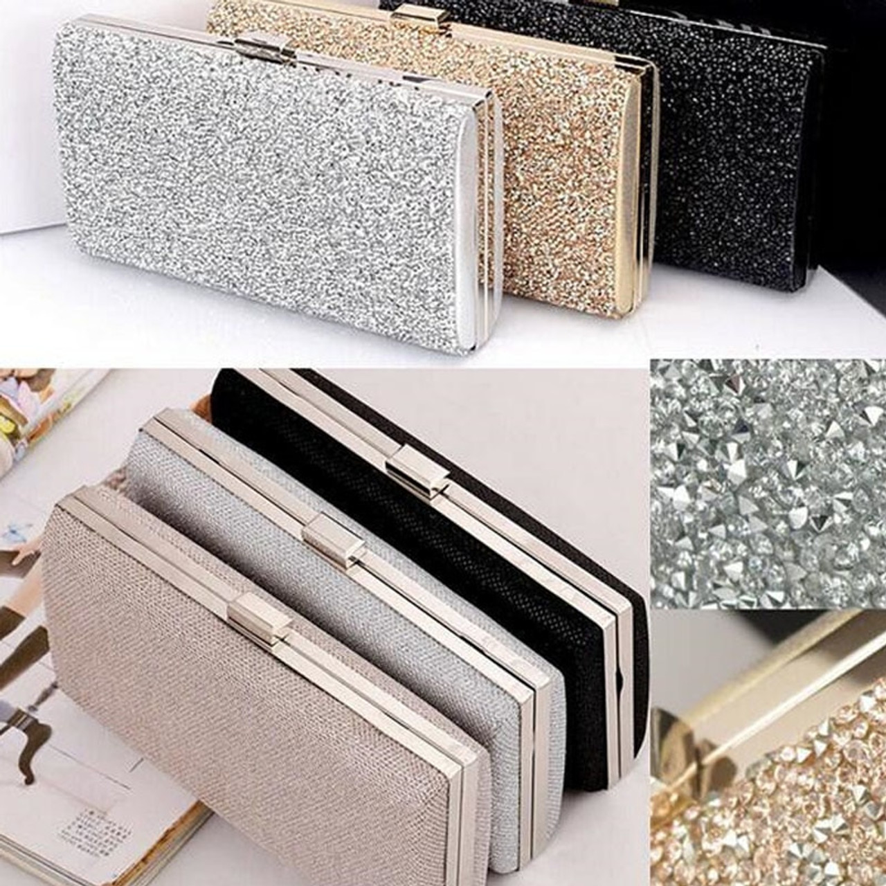 Buy Two-Tone Glitter Clutch Purse for Women Evening Bag Designer Brand  Ava&Lina Online at desertcartINDIA