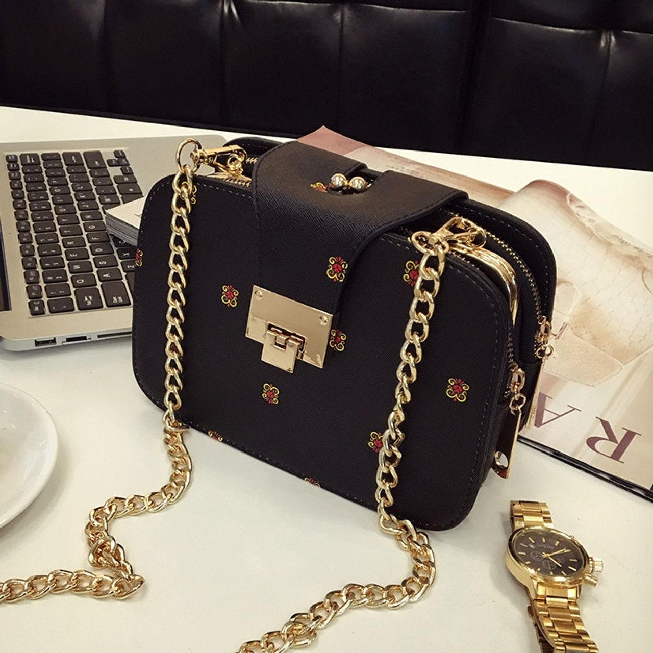 Luxury Designer Long Chain Flap Shoulder Bag With Coin And Lipstick Purse,  Fashionable Crossbody Handbag With Floral Design, Wallets, And Clutch For  Women From Royalronnie, $48.91 | DHgate.Com