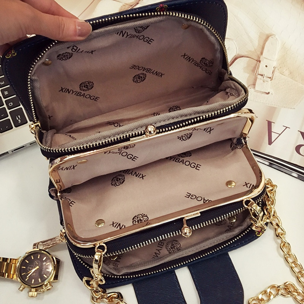 Ladies Crossbody Purse Handbag Designer Bag Channel Mini Tote Leather Cross  Body Wallet On Thick Chain Work Bags Card Holder Phone Bags Luxurys  Handbags From Asisbag, $60.87 | DHgate.Com