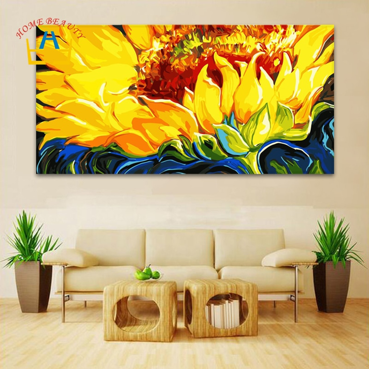 50 100 Large Coloring By Numbers Wall Picture For Living Room