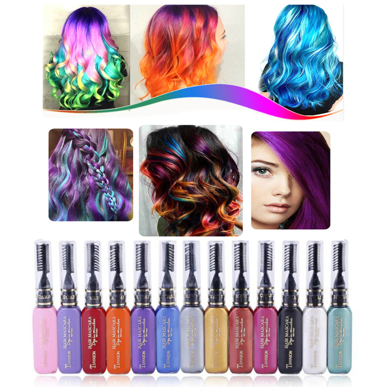 Fashion 13 Colors One Time Beauty Hair Dye Temporary Non Toxic Diy