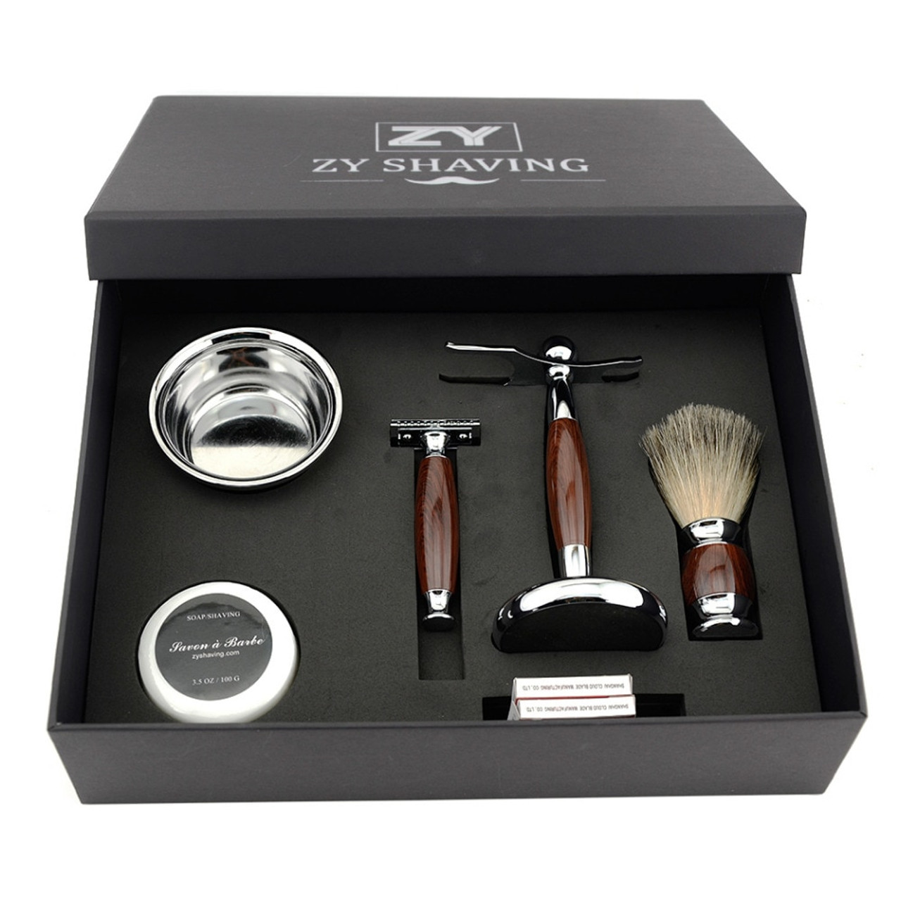 Zy Men Luxury Shaving Gift Set Kit Double Edge Safety Razor Badger
