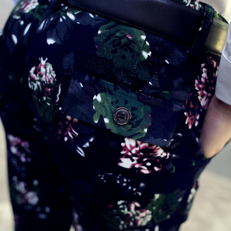 Jacket + Pant) Mens Flower Suit New 